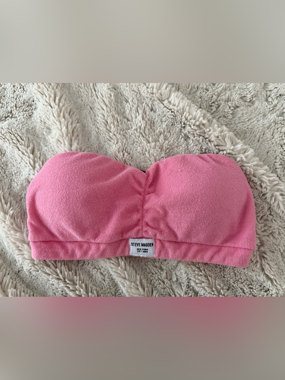 Steve Madden Pink Terry Cloth Bandeau Top
